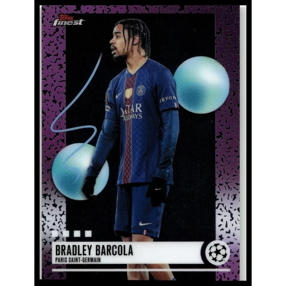 2025-26 Finest UEFA Bradley Barcola #384 Paris Saint-Germain Uncommon